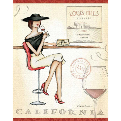 Wine Event II Black Modern Wood Framed Art Print with Double Matting by Laliberte, Andrea