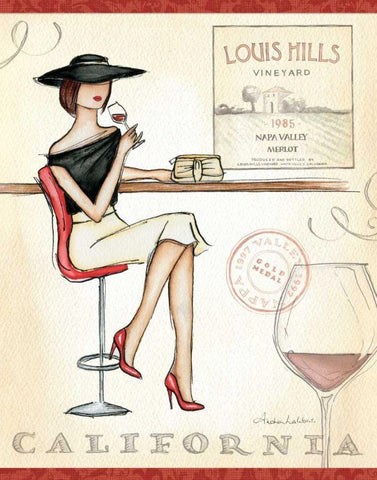 Wine Event II Black Ornate Wood Framed Art Print with Double Matting by Laliberte, Andrea