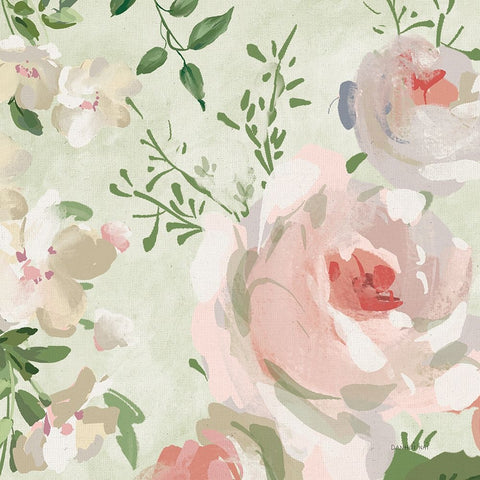 Impressionist Garden VI White Modern Wood Framed Art Print with Double Matting by Nai, Danhui