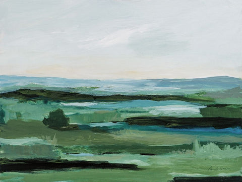 Resplendent Green Black Modern Wood Framed Art Print by Munger, Pamela