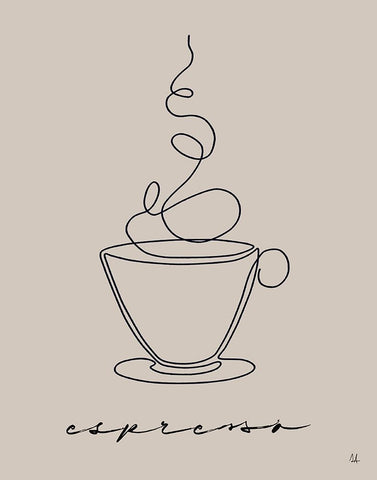 Cafe Espresso Black Modern Wood Framed Art Print by Adams, Sarah