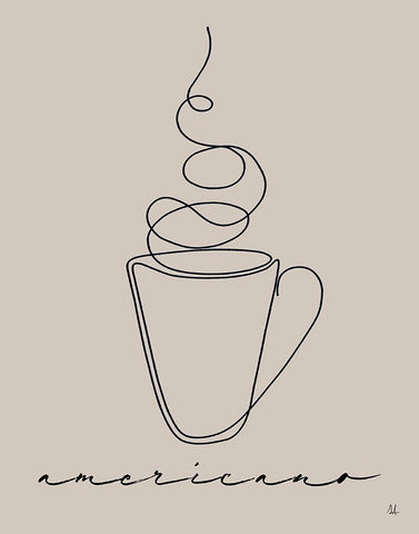 Cafe Americano Black Modern Wood Framed Art Print by Adams, Sarah