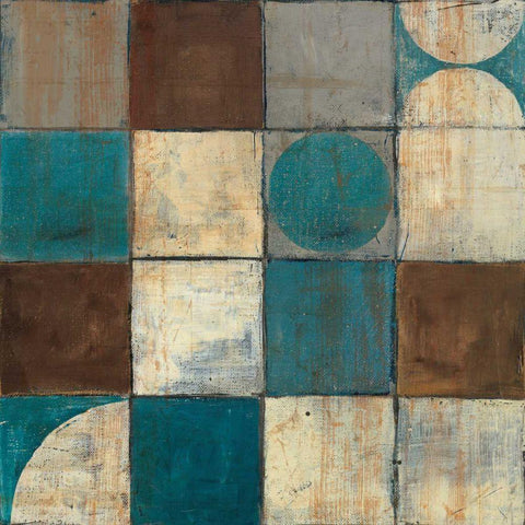 Tango Detail II - Blue Brown Black Modern Wood Framed Art Print with Double Matting by Schick, Mike