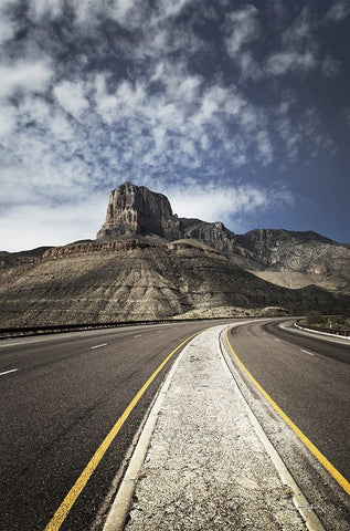Guadalupe Mountains National Park White Modern Wood Framed Art Print with Double Matting by Majchrowicz, Alan