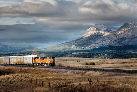 Train III White Modern Wood Framed Art Print with Double Matting by Majchrowicz, Alan