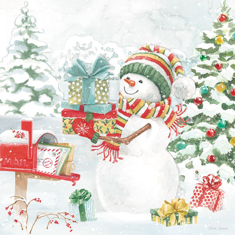 Snow Day IV Black Modern Wood Framed Art Print by Grove, Beth