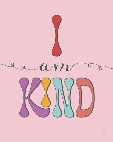 I Am Kind Black Modern Wood Framed Art Print by Adams, Sarah