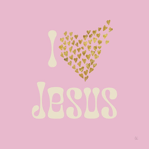 I Love Jesus White Modern Wood Framed Art Print with Double Matting by Adams, Sarah