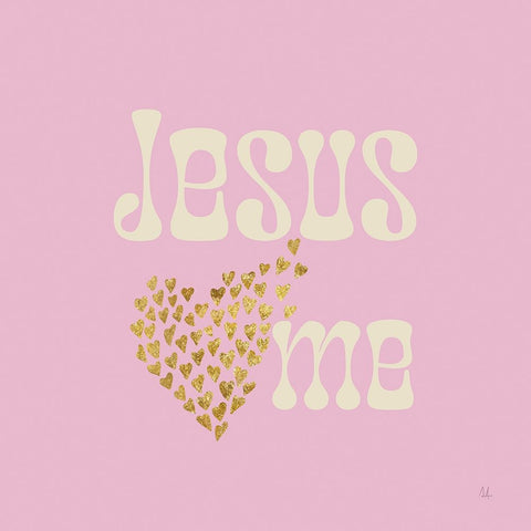 Jesus Loves Me White Modern Wood Framed Art Print with Double Matting by Adams, Sarah