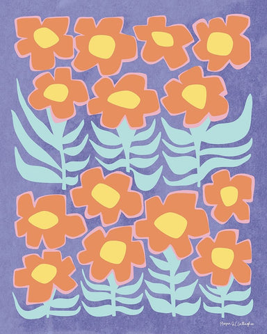 Flower Power III Dark Pastel White Modern Wood Framed Art Print with Double Matting by Gallagher, Megan