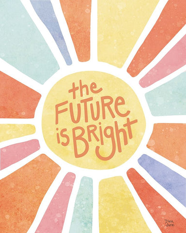 The Future is Bright Pastel Black Ornate Wood Framed Art Print with Double Matting by June, Dina