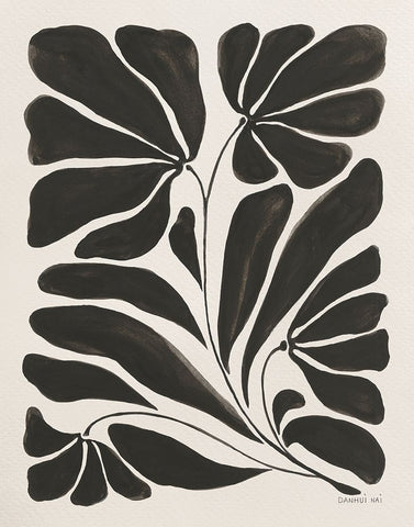 Blooming Joy II Black Modern Wood Framed Art Print by Nai, Danhui