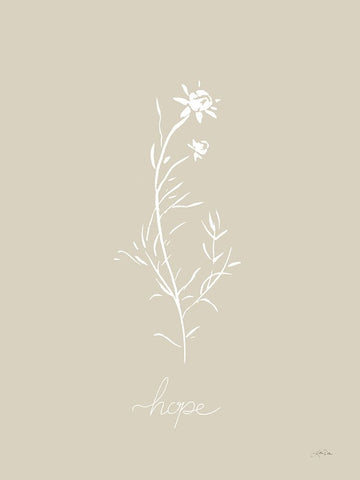 Delicate Wildflowers I White Modern Wood Framed Art Print with Double Matting by Pete, Katrina