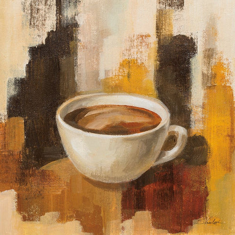 Abstract Coffee V Black Modern Wood Framed Art Print by Vassileva, Silvia