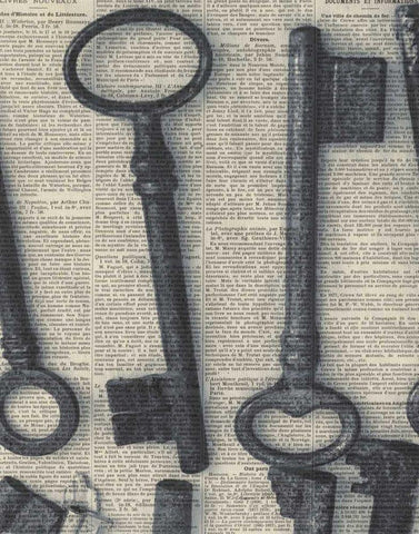 Parisian Keys I - Crop White Modern Wood Framed Art Print with Double Matting by Olivier, Marc