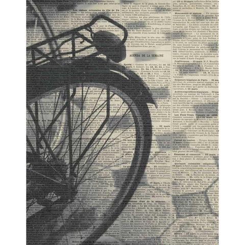 La Bicyclette III - Crop White Modern Wood Framed Art Print by Olivier, Marc