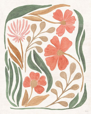 Floral Abstract I Black Modern Wood Framed Art Print by Charron, Veronique