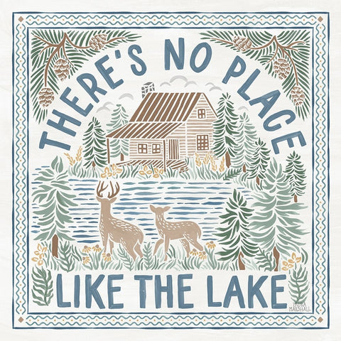 Lakeside Days V Black Ornate Wood Framed Art Print with Double Matting by Marshall, Laura