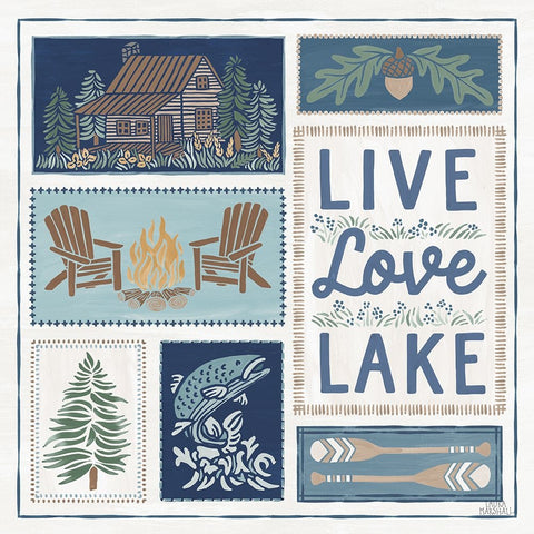 Lakeside Days VIII White Modern Wood Framed Art Print with Double Matting by Marshall, Laura