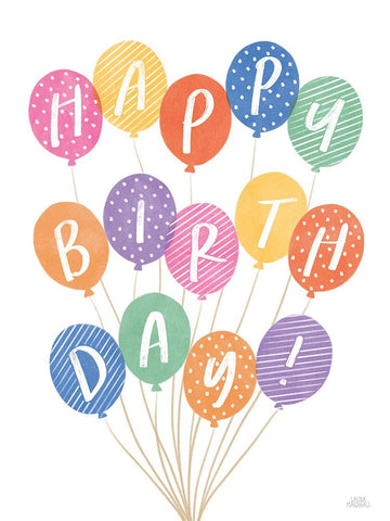 Birthday Wishes II Black Ornate Wood Framed Art Print with Double Matting by Marshall, Laura