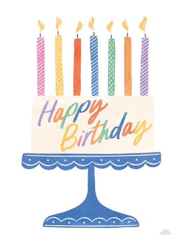 Birthday Wishes VI Black Ornate Wood Framed Art Print with Double Matting by Marshall, Laura