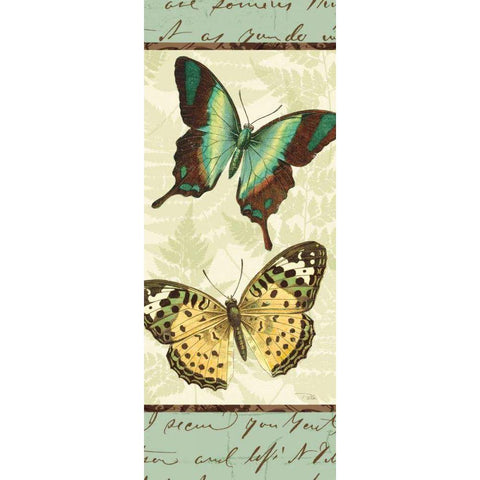 Butterfly Patchwork I Gold Ornate Wood Framed Art Print with Double Matting by Pela Studio