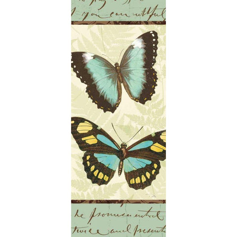 Butterfly Patchwork II Gold Ornate Wood Framed Art Print with Double Matting by Pela Studio