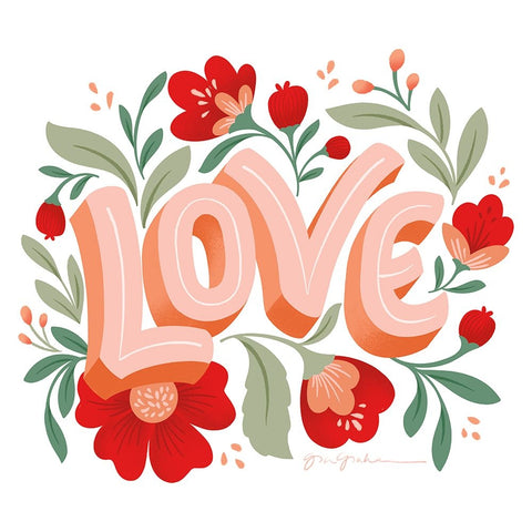 Love I Black Modern Wood Framed Art Print by Graham, Gia