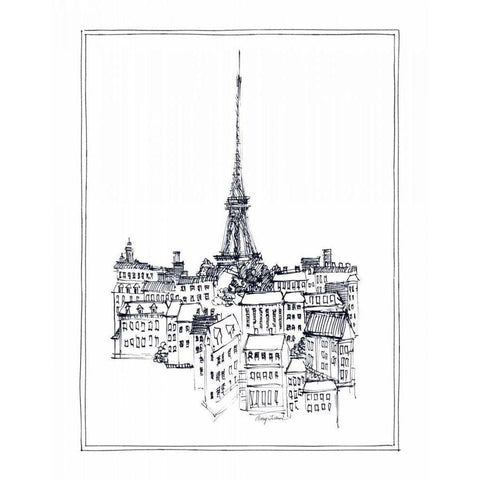 Eiffel Tower White Modern Wood Framed Art Print by Tillmon, Avery