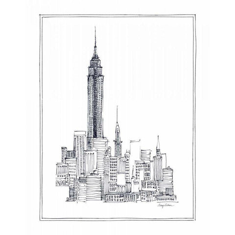 Empire State Gold Ornate Wood Framed Art Print with Double Matting by Tillmon, Avery