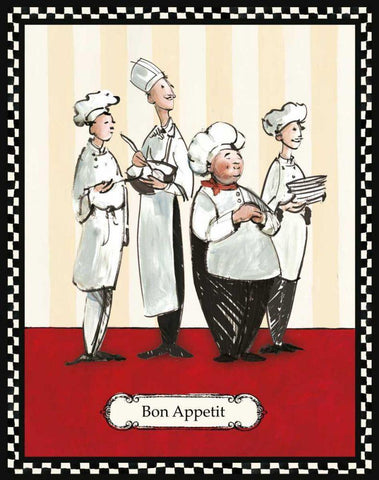 Bon Appetit White Modern Wood Framed Art Print with Double Matting by Tillmon, Avery