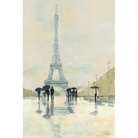 April in Paris White Modern Wood Framed Art Print by Tillmon, Avery