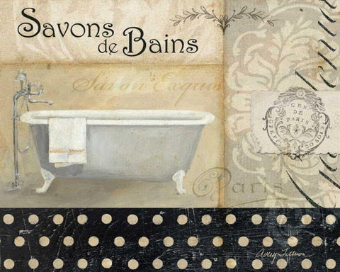 Savons de Bains II Black Ornate Wood Framed Art Print with Double Matting by Tillmon, Avery