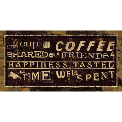 Coffee Quotes III Black Modern Wood Framed Art Print with Double Matting by Pela Studio