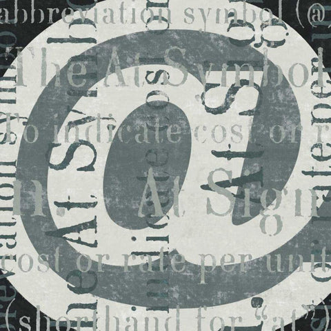 Punctuated Text III Black Modern Wood Framed Art Print by Mullan, Michael