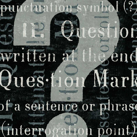Punctuated Text IV Black Modern Wood Framed Art Print by Mullan, Michael