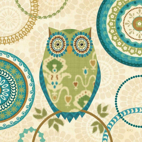 Owl Forest I White Modern Wood Framed Art Print by Charron, Veronique