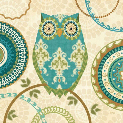 Owl Forest II Black Modern Wood Framed Art Print by Charron, Veronique