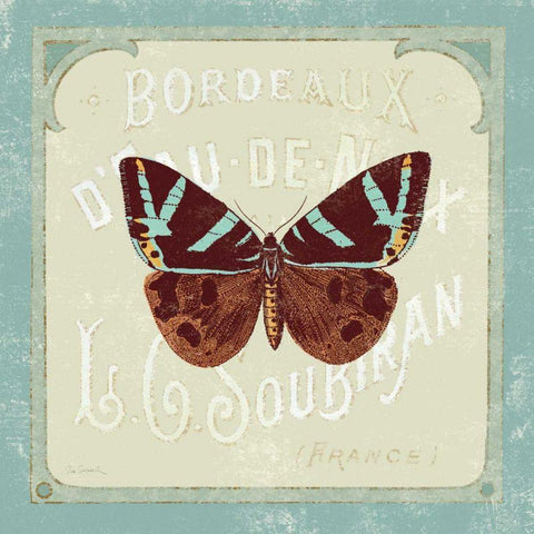 Parisian Butterfly II Gold Ornate Wood Framed Art Print with Double Matting by Schlabach, Sue