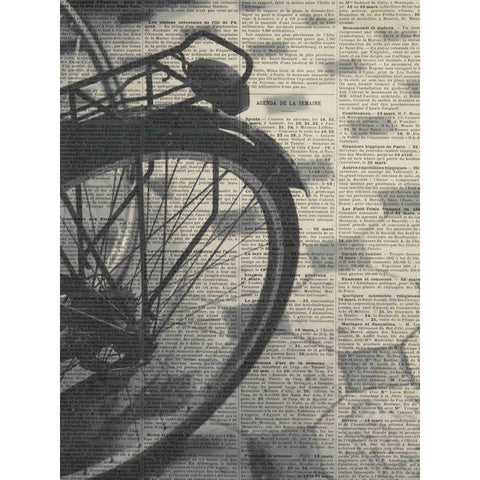 La Bicyclette III Black Modern Wood Framed Art Print with Double Matting by Olivier, Marc