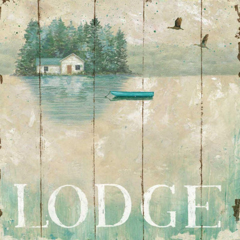 Waterside Lodge II White Modern Wood Framed Art Print with Double Matting by Brissonnet, Daphne