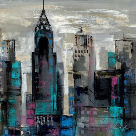 New York Moment II Black Modern Wood Framed Art Print with Double Matting by Vassileva, Silvia