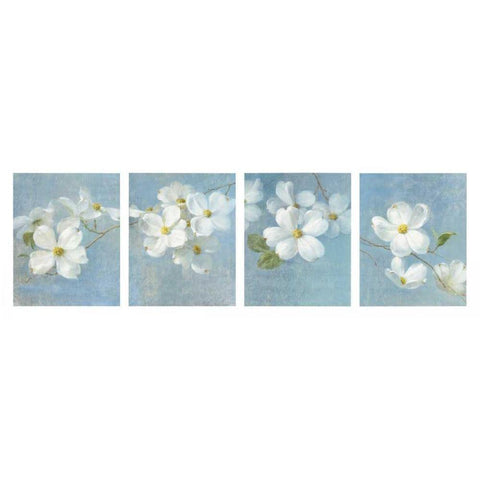 Blossom Panel White Modern Wood Framed Art Print by Nai, Danhui