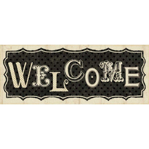 Room Signs IV - Welcome White Modern Wood Framed Art Print by Pela Studio