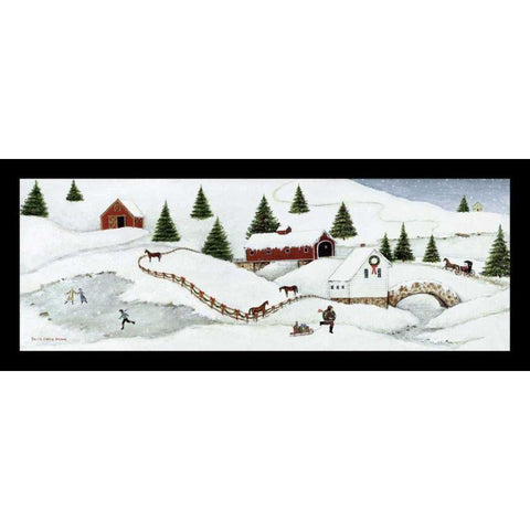 Christmas Valley Bridge White Modern Wood Framed Art Print by Brown, David Carter