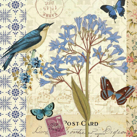 Blue Notes I Black Modern Wood Framed Art Print by Pelletier, Alain