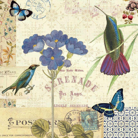 Blue Notes II Black Modern Wood Framed Art Print by Pelletier, Alain