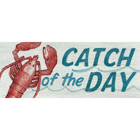 Catch of the Day- In Color Black Modern Wood Framed Art Print with Double Matting by Tillmon, Avery