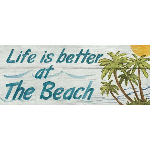 Life is Better at the Beach- In Color Black Modern Wood Framed Art Print with Double Matting by Tillmon, Avery