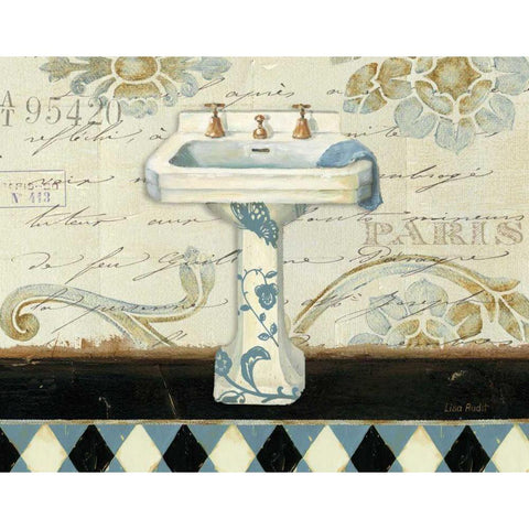 Marche de Fleurs Bath III Gold Ornate Wood Framed Art Print with Double Matting by Audit, Lisa